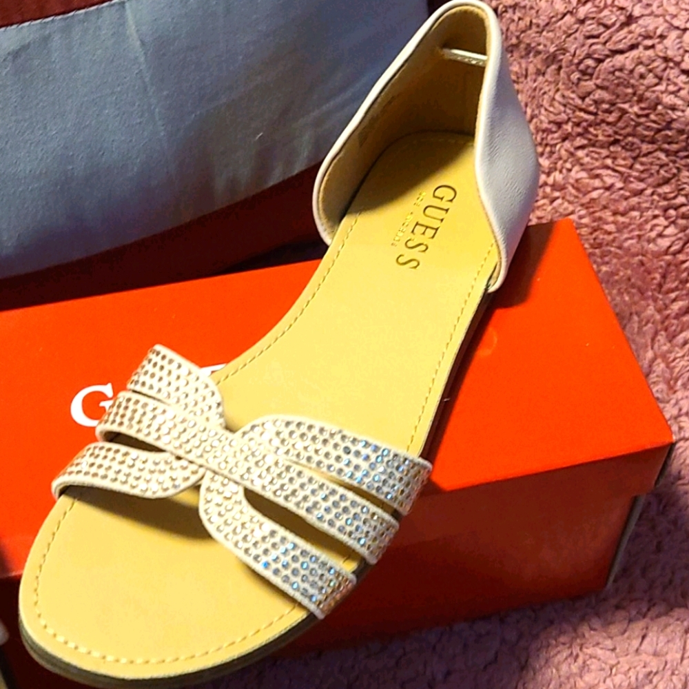 Guess rose gold flats